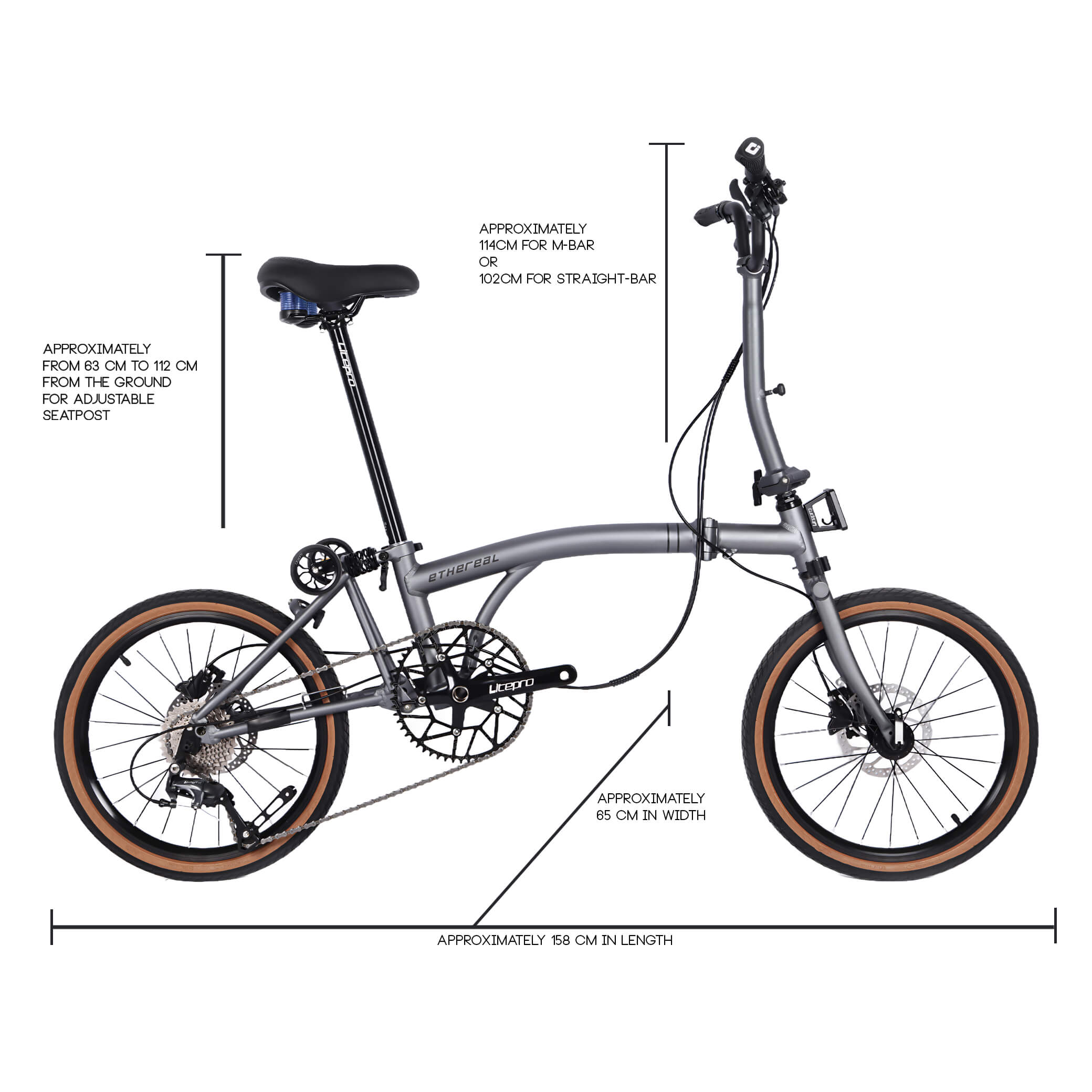 Ethereal Trifold A20 | Premium 20-Inch Performance Trifold Folding Bike with Hydraulic Disc Brakes
