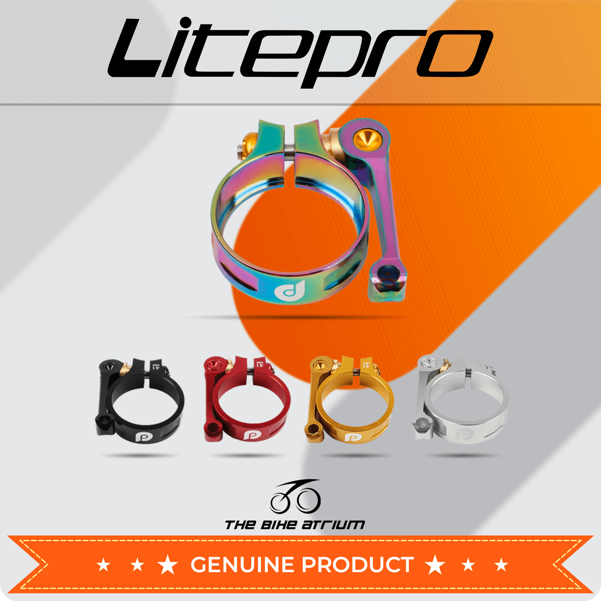 Litepro Ultralight CNC Aluminum Alloy Foldable Bicycle Seat Post Clamp 41mm Tube for 33.9mm Seatpost